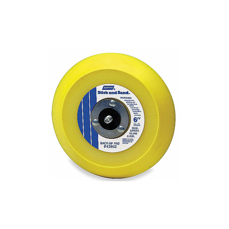 Almohadilla de Respaldo, Adhesivo/PSA, 5/16"-24, Flecha Roscada, 10,000 RPM Máx. Almohadilla de Respaldo, Adhesivo/PSA, 5/16"-24, Flecha Roscada, 10,000 RPM Máx.