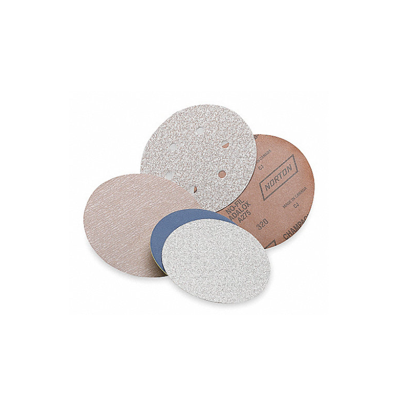 Disco Ciego PSA Recubierto 5" , Grano 100 , 8 Orificios , Grado Medio , Óxido de Aluminio , Piezas por paquete 4