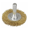 Cepillo Circular de Alambre , Acero , 1/4" , RPM Máx. 4500 , Diámetro del Cepillo 2"